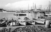 Antibes harbor Port Vauban 1954. - Photo by Edward Quinn
