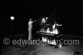 Arman, French artist. Burning Piano performance. Nice 1967 - Photo by Edward Quinn