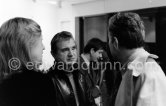 Francis Bacon attending Anne Madden's exhibition opening. Ann Madden on the left. Galerie Darthea Speyer, Paris 1979. - Photo by Edward Quinn