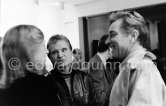 Francis Bacon attending Anne Madden's exhibition opening. Ann Madden on the left. Galerie Darthea Speyer, Paris 1979. - Photo by Edward Quinn