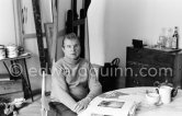 Francis Bacon at his studio in Paris, rue de Birague, 1979. - Photo by Edward Quinn