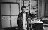 Francis Bacon 1979 on a late morning at his Paris studio, rue de Birague. - Photo by Edward Quinn