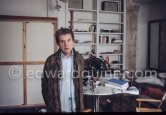 Francis Bacon 1979 on a late morning at his Paris studio, rue de Birague. - Photo by Edward Quinn