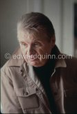 Francis Bacon at his Reece Mews studio. London 1980. - Photo by Edward Quinn