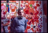 Francis Bacon at his studio, 7 Reece Mews London SW7, 1979 - Photo by Edward Quinn