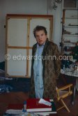 Francis Bacon 1979 on a late morning in his Paris studio, rue de Birague. - Photo by Edward Quinn