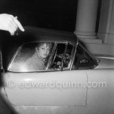 Brigitte Bardot in front of Hotel Negresco. Many people think Bardot owned a Lancia B24. It's not true. She loved Roger Vadim's car (her husband who used his car in the movie "Et Dieu créa la Femme") and commissioned a special bodied one but she never took possession of it. In front of Hotel Negresco, Nice 1955. Car: Lancia Aurelia B24 Spider America Cabriolet 1955. - Photo by Edward Quinn