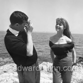 Brigitte Bardot photographed at seaside. Cannes Film Festival 1956. - Photo by Edward Quinn