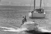 Brigitte Bardot on her Albatross speed boat "Sidonie" near her home "La Madrague". Saint-Tropez 1961. - Photo by Edward Quinn