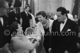 The Begum Aga Khan, François Mitterand, Louise de Vilmorin, Cannes Film Festival 1956. - Photo by Edward Quinn