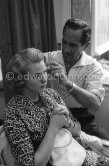 Ingrid Bergman at the hairdresser in the Carlton Hotel. Cannes Film Festival 1956. - Photo by Edward Quinn