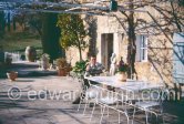 Dirk Bogarde, British actor on the terrace of his home Le Haut Clermont, a former farmhouse in Châteauneuf-Grasse. Bogarde was named the number one British box office star in 1955. Grasse 1980. - Photo by Edward Quinn