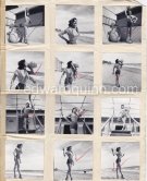 Myriam Bru, "Miss Cannes" and "Miss Côte d’Azur 1950", who later married German actor Horst Buchholz and became fashion model agent. Probably Juan-les-Pins 1951. Contact prints. Photos from original negatives available. - Photo by Edward Quinn