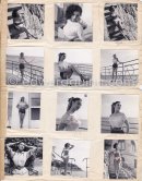 Myriam Bru, "Miss Cannes" and "Miss Côte d’Azur 1950", who later married German actor Horst Buchholz and became fashion model agent. Probably Juan-les-Pins 1951. Contact prints. Photos from original negatives available. - Photo by Edward Quinn