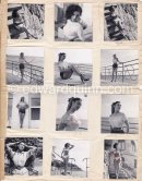 Myriam Bru, "Miss Cannes" and "Miss Côte d’Azur 1950", who later married German actor Horst Buchholz and became fashion model agent. Probably Juan-les-Pins 1951. Contact prints. Photos from original negatives available. - Photo by Edward Quinn