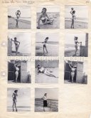 Myriam Bru, "Miss Cannes" and "Miss Côte d’Azur 1950", who later married German actor Horst Buchholz and became fashion model agent. Probably Juan-les-Pins 1951. Contact prints. Photos from original negatives available. - Photo by Edward Quinn