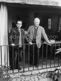 Alexander Calder and Hans Hartung. At Hartung's house. Saint-Paul-de-Vence 1961. - Photo by Edward Quinn