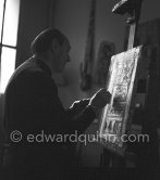 Massimo Campigli at his studio in Saint-Tropez 1964. - Photo by Edward Quinn