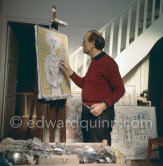 Massimo Campigli at his studio in Saint-Tropez 1964. - Photo by Edward Quinn