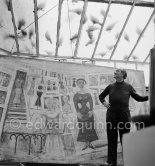Massimo Campigli at his studio in Saint-Tropez 1964. - Photo by Edward Quinn