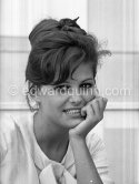 Claudia Cardinale at the Carlton Beach, Cannes 1961. - Photo by Edward Quinn