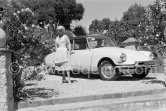 Martine Carol, the "French equivalent of Marilyn Monroe" and her husband Christian-Jaque. Saint-Jean near Grasse 1958. Car: Citroën DS - Photo by Edward Quinn
