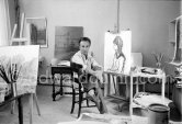 Jean Carzou, French–Armenian painter, at his studio in Vence 1963 - Photo by Edward Quinn