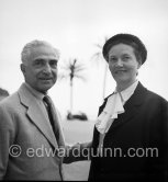 Italian painter Felice Casorati and his wife, Daphne Casorati-Maugham, british painter, niece of Somerset Maugham. Nice 1951 - Photo by Edward Quinn