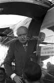 Sir Winston Churchill, departure at Nice Airport 1955. - Photo by Edward Quinn