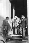 Winston Churchill. Edmond Murray, Sir Winston Churchill’s Scotland Yard bodyguard, (left) Montague Brown, Churchill’s secretary (right). Polyclinique Princess Grace. Monaco 1962. - Photo by Edward Quinn