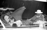 Maria Callas and Sir Winston Churchill on board Onassis' yacht Christina. Monaco harbuor 1959 - Photo by Edward Quinn