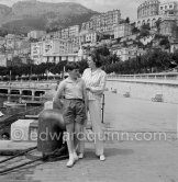 Winston Churchill Jr. and his mother Pamela, ex-wife of Randolph Churchill, Monaco harbor 1954. - Photo by Edward Quinn