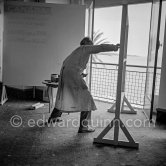 Jean Cocteau, making a drawing for the 6th Cannes Film Festival. Cannes 1953. - Photo by Edward Quinn