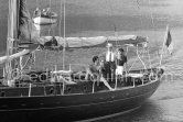 Jean Cocteau and Edouard Dermit on board Francine Weisweiller's yacht Orphée II. Villefranche-sur-Mer 1954. - Photo by Edward Quinn