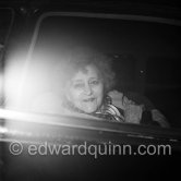 French writer Colette in Monaco for "Prix Prince Pierre". Monaco-Ville 1954. Car: 1946, 47 or 48 Buick - Photo by Edward Quinn