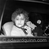 French writer Colette in Monaco for "Prix Prince Pierre". Monaco-Ville 1954. Car: 1946, 47 or 48 Buick - Photo by Edward Quinn