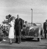 Concours d’Elégance Automobile. Delahaye 135 M/MS cabriolet by Letourneur et Marchand, a model which they created end 1948. Cannes 1951. - Photo by Edward Quinn
