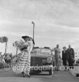 Concours d’Elégance Automobile, Cannes 1951. FIAT 1400 cabriolet by Carrozzeria Vignale nicknamed "Orchidea", introduced at the 1951 Turin motor show a few months before. - Photo by Edward Quinn