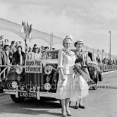 Concours d’Elégance Automobile. European cars above 9 h.p. N° 77 Rolls-Royce Silver Wraith, #WHD82, Limousine by James Young of Mrs. N. Cook won the Aga Khan Cup. Mrs. Cook and Mrs. Osborne also won "Grand Prix d'honneur for élégance". Cannes 1951. (Detailed info on this car by expert Klaus-Josef Rossfeldt see About/Additional Infos) - Photo by Edward Quinn
