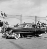 Concours d’Elégance Automobile at Cannes. N° 63 Cadillac 195. Fleetwood Sixty Special Sedan of Mrs Puckle. She alo won Grand Prix d'excellence for élégance. Cannes 1951. - Photo by Edward Quinn