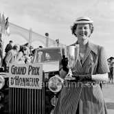 Concours d’Elégance Automobile. European cars above 9 h.p. N° 77 Rolls-Royce Silver Wraith, #WHD82, Limousine by James Young of Mrs. N. Cook won the Aga Khan Cup. Mrs. Cook and Mrs. Osborne also won "Grand Prix d'honneur for élégance". Cannes 1951. (Detailed info on this car by expert Klaus-Josef Rossfeldt see About/Additional Infos) - Photo by Edward Quinn