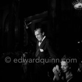 Gary Cooper with Gisèle Pascal, at a gala dinner during the Cannes Film Festival 1953. - Photo by Edward Quinn