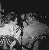 Gary Cooper with Gisele Pascal. Cannes Film Festival 1953. - Photo by Edward Quinn