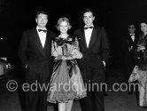Romy Schneider, Alain Delon and Henri Vidal. Gala de Pâques at the International Sporting Club. Monte Carlo 1959. - Photo by Edward Quinn