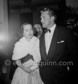 Olivia de Havilland and Kirk Douglas at a gala evening. Cannes Film Festival 1953. - Photo by Edward Quinn