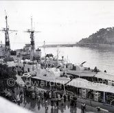 HMS Mermaid and HMS Magpie. The Magpie was the only vessel commanded by Lieutenant-Commander the Duke of Edinburgh, who took command on 2 September 1950, when he was 29. Here it is on an official 5-days visit with the Royal Fleet to Monte Carlo, Feb. 1951. - Photo by Edward Quinn