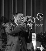 Roy Eldridge and J.C. Heard (drums). Festival du Jazz, Cannes 1958. - Photo by Edward Quinn