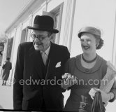 Nobel prize winning poet T.S. Eliot and his wife Valerie, newly married. Menton 1957. - Photo by Edward Quinn