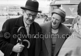 Nobel prize winning poet T.S. Eliot and his wife Valerie, newly married. Menton 1957. - Photo by Edward Quinn