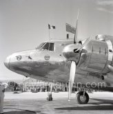 The onlookers saw Princess Elizabeth, later Queen Elizabeth II, arriving in a Viking aircraft King's Flight during the stop she made at Nice Airport, while on a flight from London to Malta where she was going to meet the Duke of Edinburgh, Prince Philip. Nice 19.3.1951. - Photo by Edward Quinn